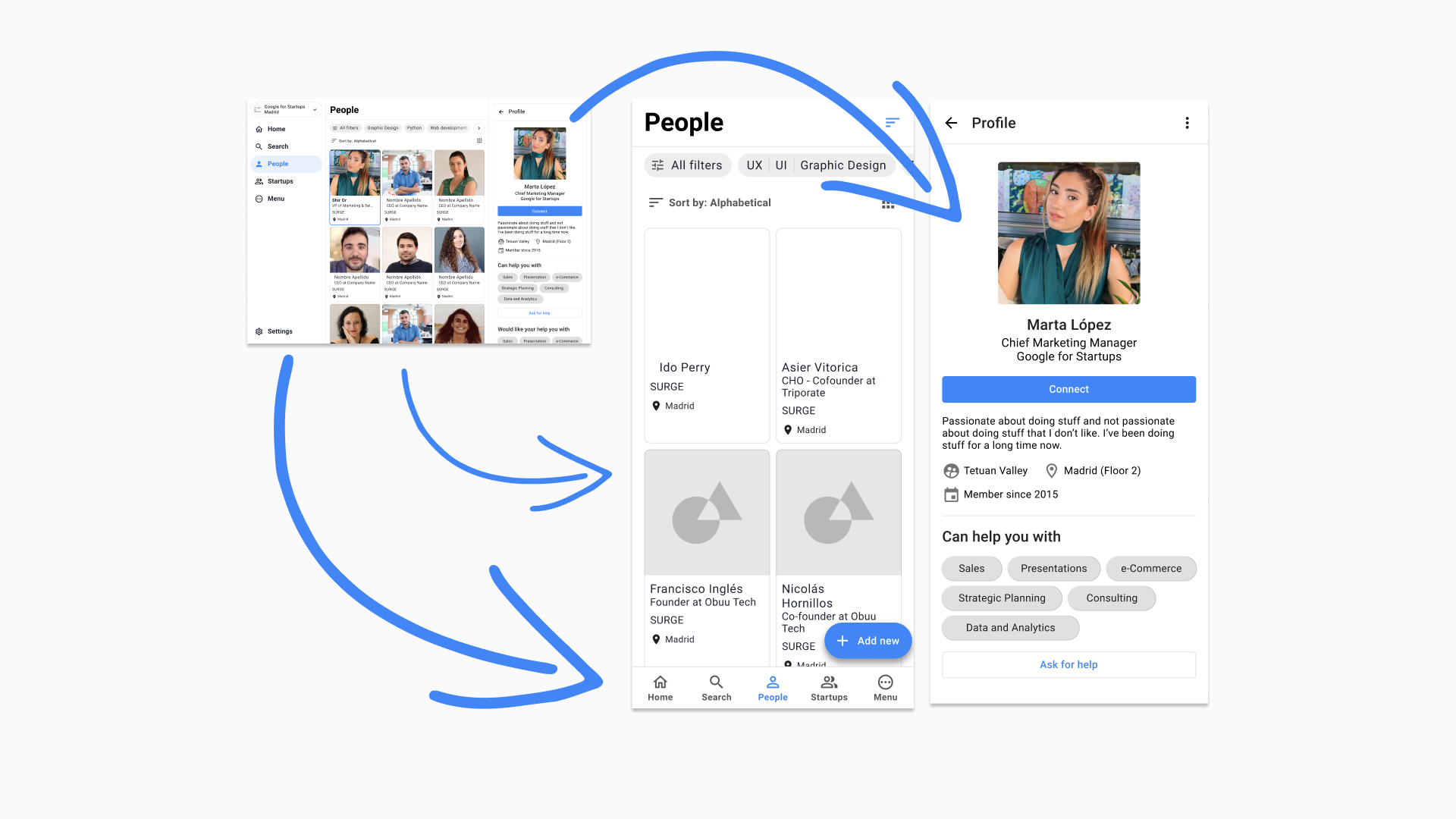 GFS mobile-first UI: built for phones, 80% of traffic from desktop